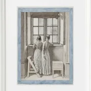 Christoffer Wilhelm Eckersberg – An einem Fenster im Atelier des Künstlers 1852 | Giclée Kunstdruck gerahmt