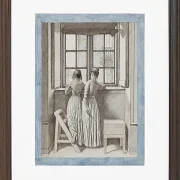 Christoffer Wilhelm Eckersberg – An einem Fenster im Atelier des Künstlers 1852 | Giclée Kunstdruck gerahmt