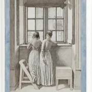 Christoffer Wilhelm Eckersberg – An einem Fenster im Atelier des Künstlers 1852 | Giclée Kunstdruck gerahmt
