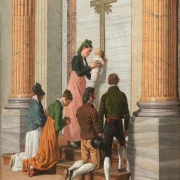 Christoffer Wilhelm Eckersberg – Andacht an der Heiligen Pforte des Petersdoms 1814 | Giclée Kunstdruck gerahmt