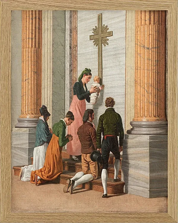 Christoffer Wilhelm Eckersberg – Andacht an der Heiligen Pforte des Petersdoms 1814 | Giclée Kunstdruck gerahmt