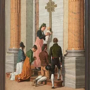 Christoffer Wilhelm Eckersberg – Andacht an der Heiligen Pforte des Petersdoms 1814 | Giclée Kunstdruck gerahmt