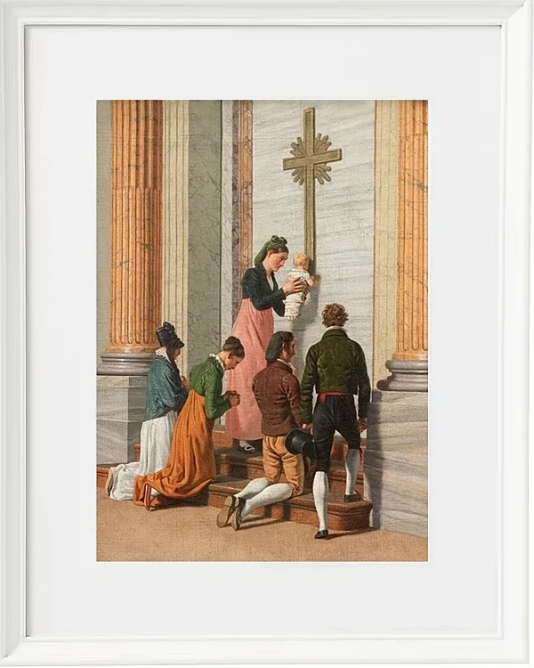 Christoffer Wilhelm Eckersberg – Andacht an der Heiligen Pforte des Petersdoms 1814 | Giclée Kunstdruck gerahmt
