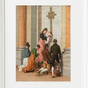 Christoffer Wilhelm Eckersberg – Andacht an der Heiligen Pforte des Petersdoms 1814 | Giclée Kunstdruck gerahmt