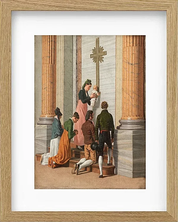 Christoffer Wilhelm Eckersberg – Andacht an der Heiligen Pforte des Petersdoms 1814 | Giclée Kunstdruck gerahmt