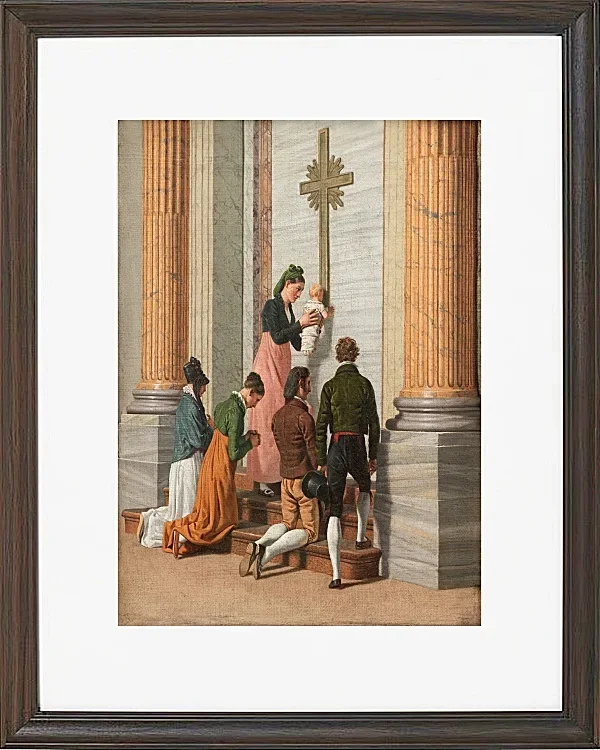 Christoffer Wilhelm Eckersberg – Andacht an der Heiligen Pforte des Petersdoms 1814 | Giclée Kunstdruck gerahmt