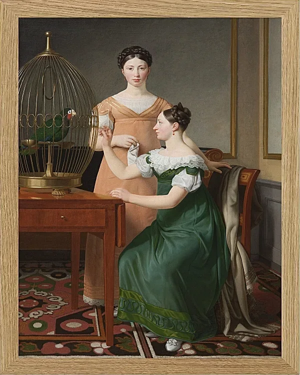 Christoffer Wilhelm Eckersberg – Bella und Hanna, die ältesten Töchter 1820 | Giclée Kunstdruck gerahmt