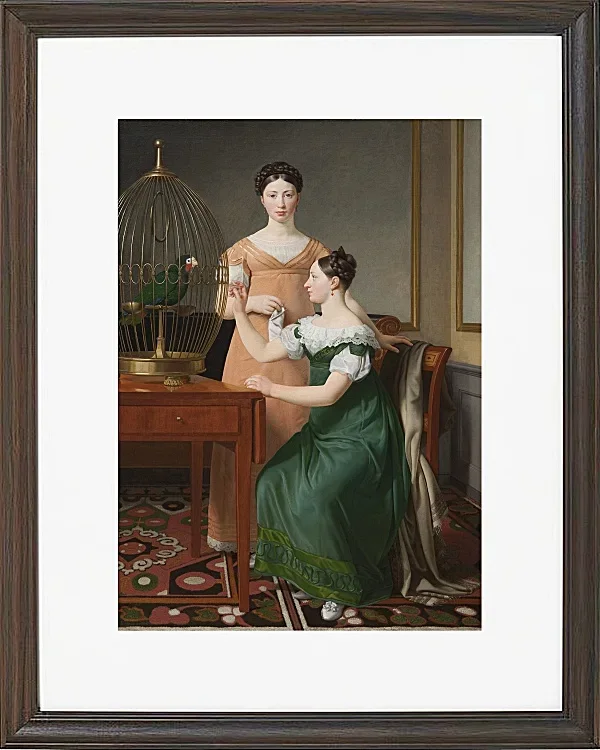 Christoffer Wilhelm Eckersberg – Bella und Hanna, die ältesten Töchter 1820 | Giclée Kunstdruck gerahmt
