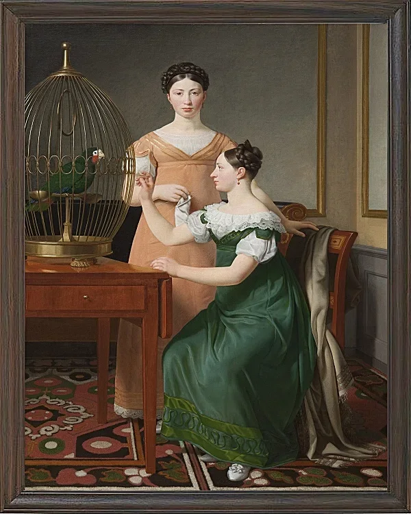 Christoffer Wilhelm Eckersberg – Bella und Hanna, die ältesten Töchter 1820 | Giclée Kunstdruck gerahmt
