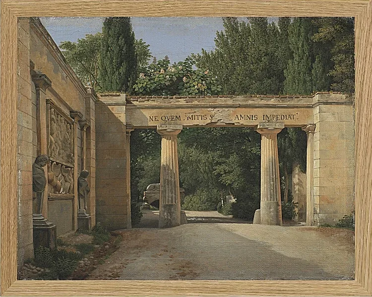 Christoffer Wilhelm Eckersberg – Blick auf den Garten der Villa Borghese in Rom 1814 | Giclée Kunstdruck gerahmt