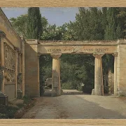 Christoffer Wilhelm Eckersberg – Blick auf den Garten der Villa Borghese in Rom 1814 | Giclée Kunstdruck gerahmt