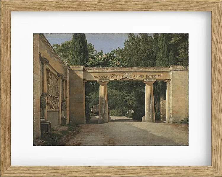 Christoffer Wilhelm Eckersberg – Blick auf den Garten der Villa Borghese in Rom 1814 | Giclée Kunstdruck gerahmt