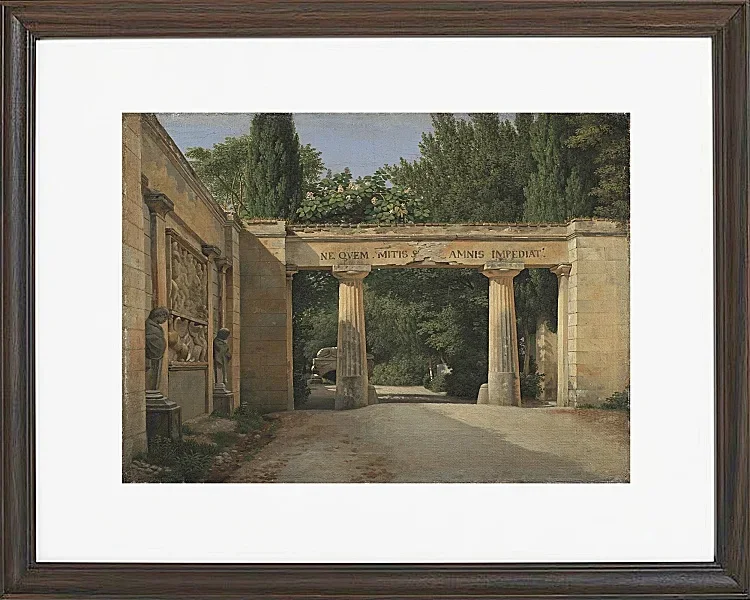 Christoffer Wilhelm Eckersberg – Blick auf den Garten der Villa Borghese in Rom 1814 | Giclée Kunstdruck gerahmt