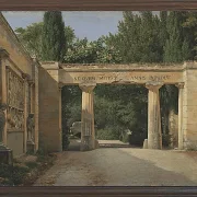 Christoffer Wilhelm Eckersberg – Blick auf den Garten der Villa Borghese in Rom 1814 | Giclée Kunstdruck gerahmt
