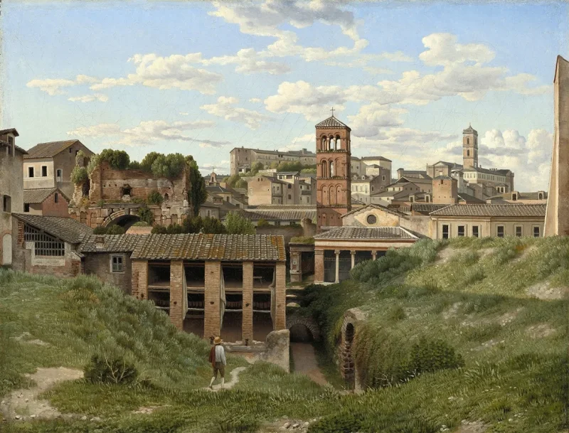Christoffer Wilhelm Eckersberg – Blick auf die Cloaca Maxima Rom 1814 | Giclée Kunstdruck gerahmt