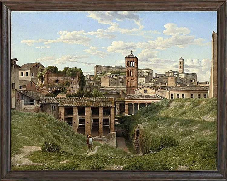 Christoffer Wilhelm Eckersberg – Blick auf die Cloaca Maxima Rom 1814 | Giclée Kunstdruck gerahmt