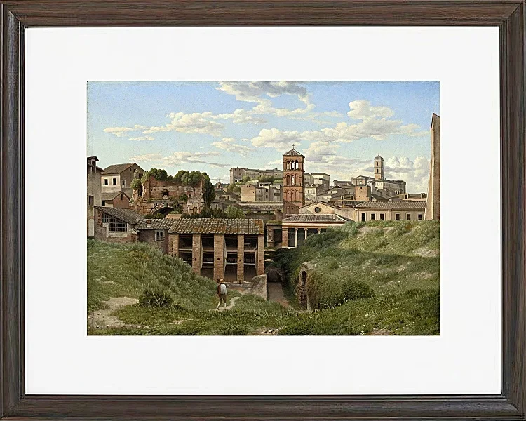 Christoffer Wilhelm Eckersberg – Blick auf die Cloaca Maxima Rom 1814 | Giclée Kunstdruck gerahmt