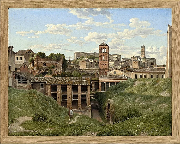 Christoffer Wilhelm Eckersberg – Blick auf die Cloaca Maxima Rom 1814 | Giclée Kunstdruck gerahmt