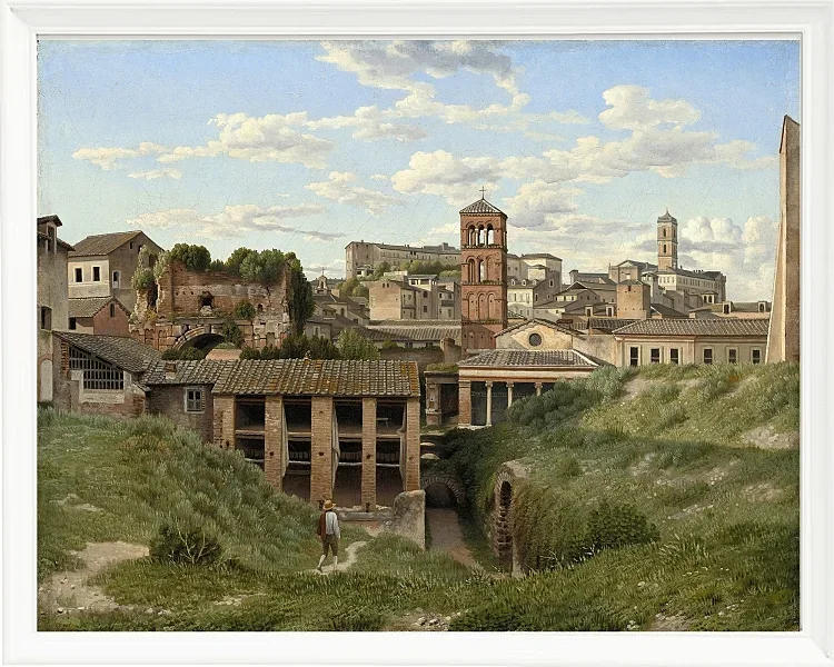 Christoffer Wilhelm Eckersberg – Blick auf die Cloaca Maxima Rom 1814 | Giclée Kunstdruck gerahmt