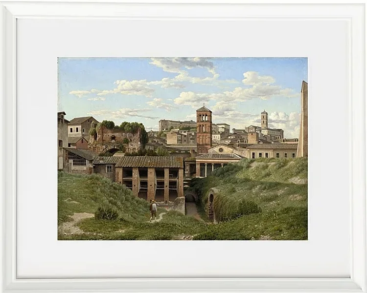 Christoffer Wilhelm Eckersberg – Blick auf die Cloaca Maxima Rom 1814 | Giclée Kunstdruck gerahmt