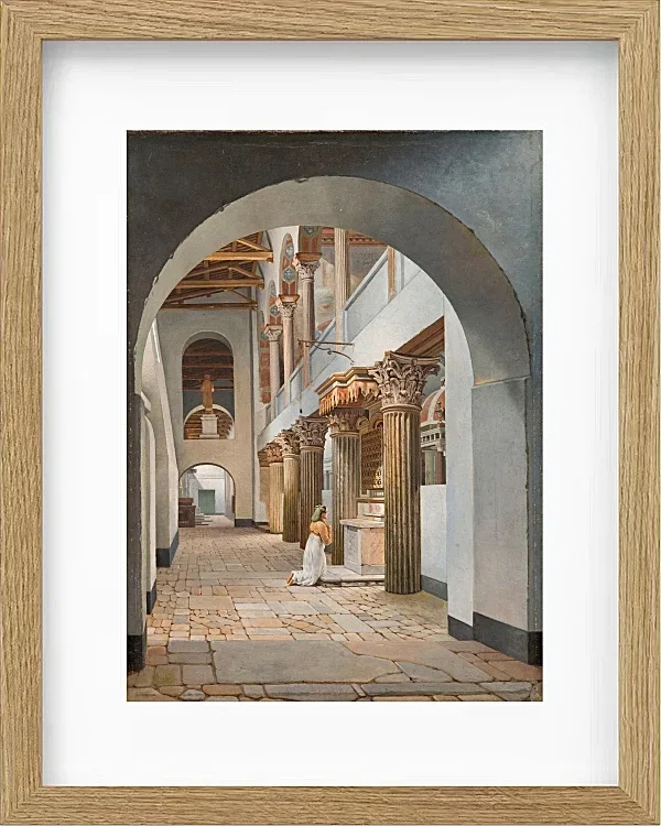 Christoffer Wilhelm Eckersberg – Blick auf die Kirche San Lorenzo außerhalb der Mauern 1815 | Giclée Kunstdruck gerahmt