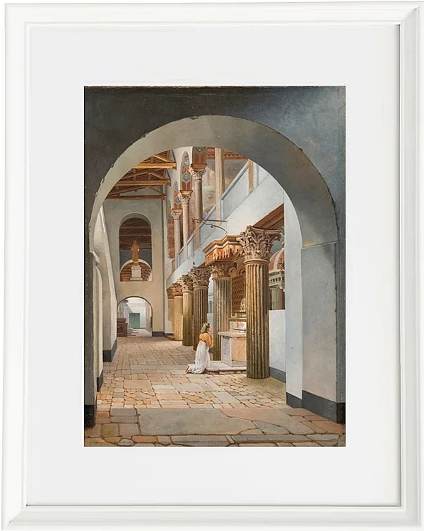 Christoffer Wilhelm Eckersberg – Blick auf die Kirche San Lorenzo außerhalb der Mauern 1815 | Giclée Kunstdruck gerahmt