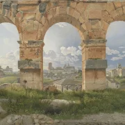 Christoffer Wilhelm Eckersberg – Blick durch drei der nordwestlichen Bögen 1816 | Giclée Kunstdruck gerahmt