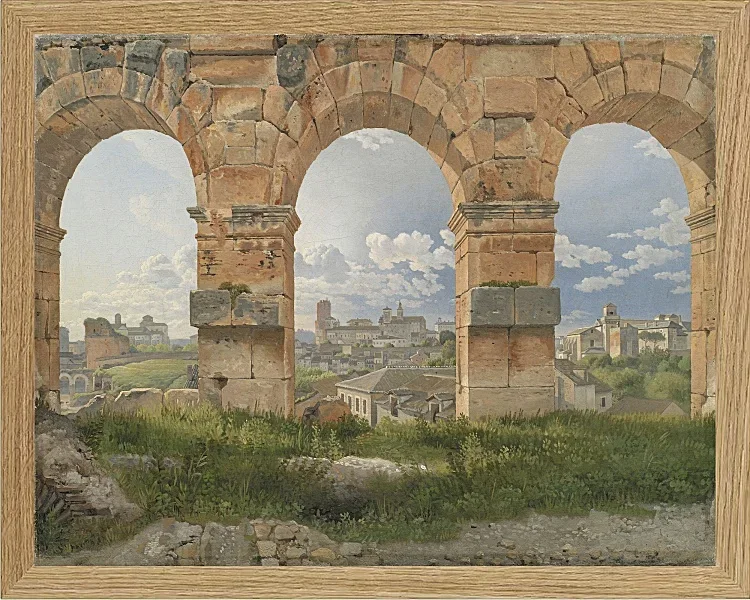 Christoffer Wilhelm Eckersberg – Blick durch drei der nordwestlichen Bögen 1816 | Giclée Kunstdruck gerahmt