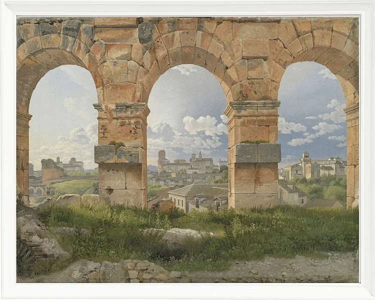 Christoffer Wilhelm Eckersberg – Blick durch drei der nordwestlichen Bögen 1816 | Giclée Kunstdruck gerahmt