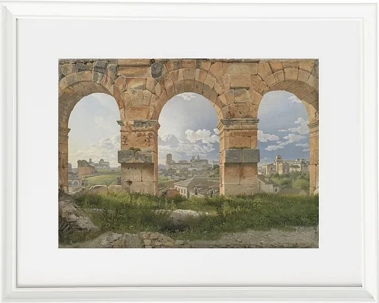 Christoffer Wilhelm Eckersberg – Blick durch drei der nordwestlichen Bögen 1816 | Giclée Kunstdruck gerahmt