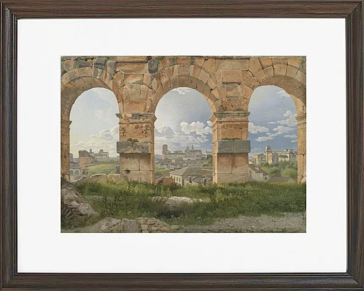 Christoffer Wilhelm Eckersberg – Blick durch drei der nordwestlichen Bögen 1816 | Giclée Kunstdruck gerahmt