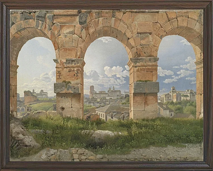 Christoffer Wilhelm Eckersberg – Blick durch drei der nordwestlichen Bögen 1816 | Giclée Kunstdruck gerahmt