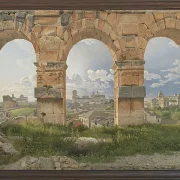 Christoffer Wilhelm Eckersberg – Blick durch drei der nordwestlichen Bögen 1816 | Giclée Kunstdruck gerahmt