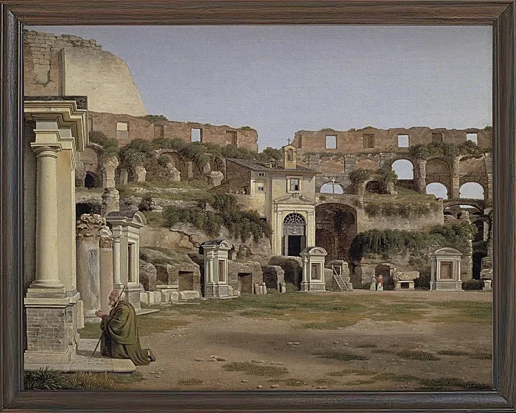 Christoffer Wilhelm Eckersberg – Blick ins Innere des Kolosseums 1816 | Giclée Kunstdruck gerahmt