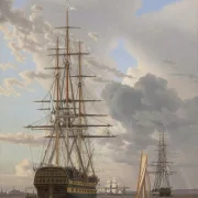 Christoffer Wilhelm Eckersberg – Das russische Linienschiff Asow 1828 | Giclée Kunstdruck gerahmt