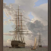 Christoffer Wilhelm Eckersberg – Das russische Linienschiff Asow 1828 | Giclée Kunstdruck gerahmt