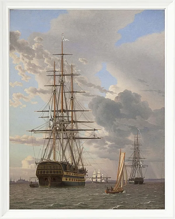 Christoffer Wilhelm Eckersberg – Das russische Linienschiff Asow 1828 | Giclée Kunstdruck gerahmt