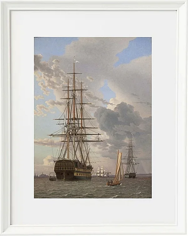 Christoffer Wilhelm Eckersberg – Das russische Linienschiff Asow 1828 | Giclée Kunstdruck gerahmt