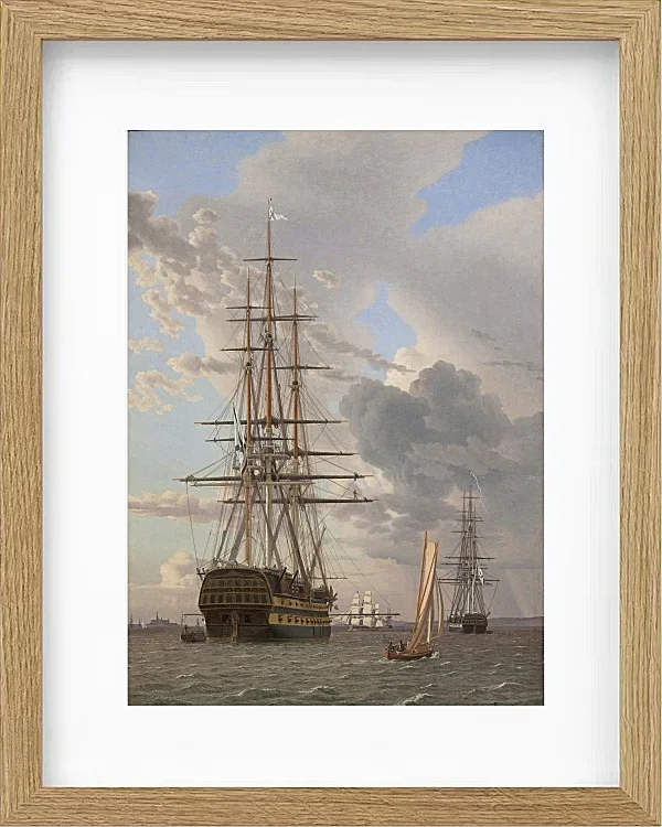 Christoffer Wilhelm Eckersberg – Das russische Linienschiff Asow 1828 | Giclée Kunstdruck gerahmt