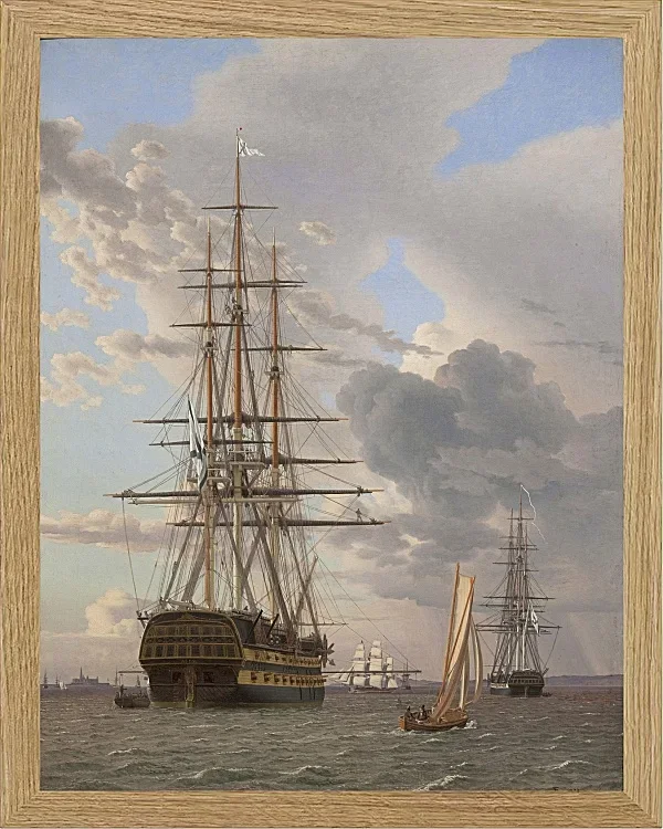 Christoffer Wilhelm Eckersberg – Das russische Linienschiff Asow 1828 | Giclée Kunstdruck gerahmt