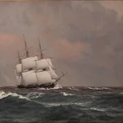 Christoffer Wilhelm Eckersberg – Die Korvette Najaden in rauer See 1833 | Giclée Kunstdruck gerahmt