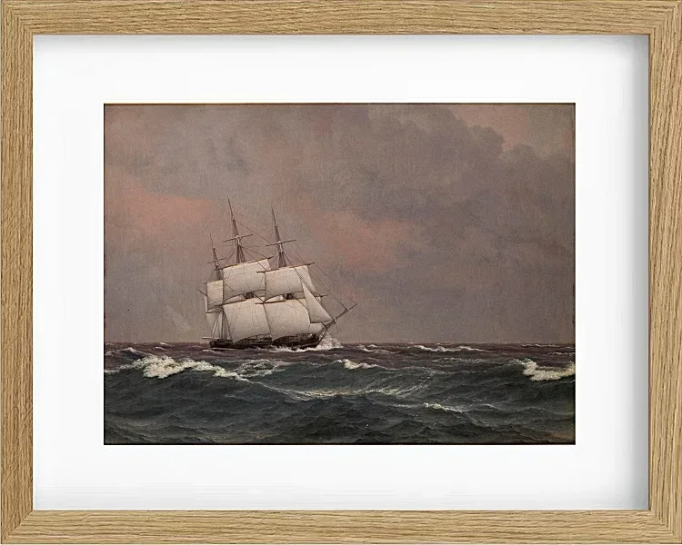 Christoffer Wilhelm Eckersberg – Die Korvette Najaden in rauer See 1833 | Giclée Kunstdruck gerahmt