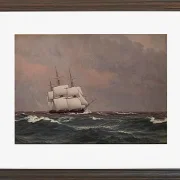 Christoffer Wilhelm Eckersberg – Die Korvette Najaden in rauer See 1833 | Giclée Kunstdruck gerahmt
