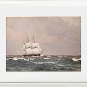 Christoffer Wilhelm Eckersberg – Die Korvette Najaden in rauer See 1833 | Giclée Kunstdruck gerahmt