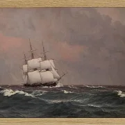 Christoffer Wilhelm Eckersberg – Die Korvette Najaden in rauer See 1833 | Giclée Kunstdruck gerahmt