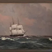 Christoffer Wilhelm Eckersberg – Die Korvette Najaden in rauer See 1833 | Giclée Kunstdruck gerahmt