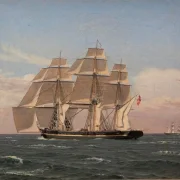 Christoffer Wilhelm Eckersberg – Die Korvette Najaden unter Segel 1833 | Giclée Kunstdruck gerahmt