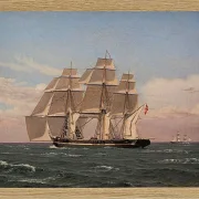 Christoffer Wilhelm Eckersberg – Die Korvette Najaden unter Segel 1833 | Giclée Kunstdruck gerahmt