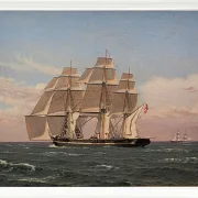 Christoffer Wilhelm Eckersberg – Die Korvette Najaden unter Segel 1833 | Giclée Kunstdruck gerahmt