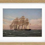 Christoffer Wilhelm Eckersberg – Die Korvette Najaden unter Segel 1833 | Giclée Kunstdruck gerahmt